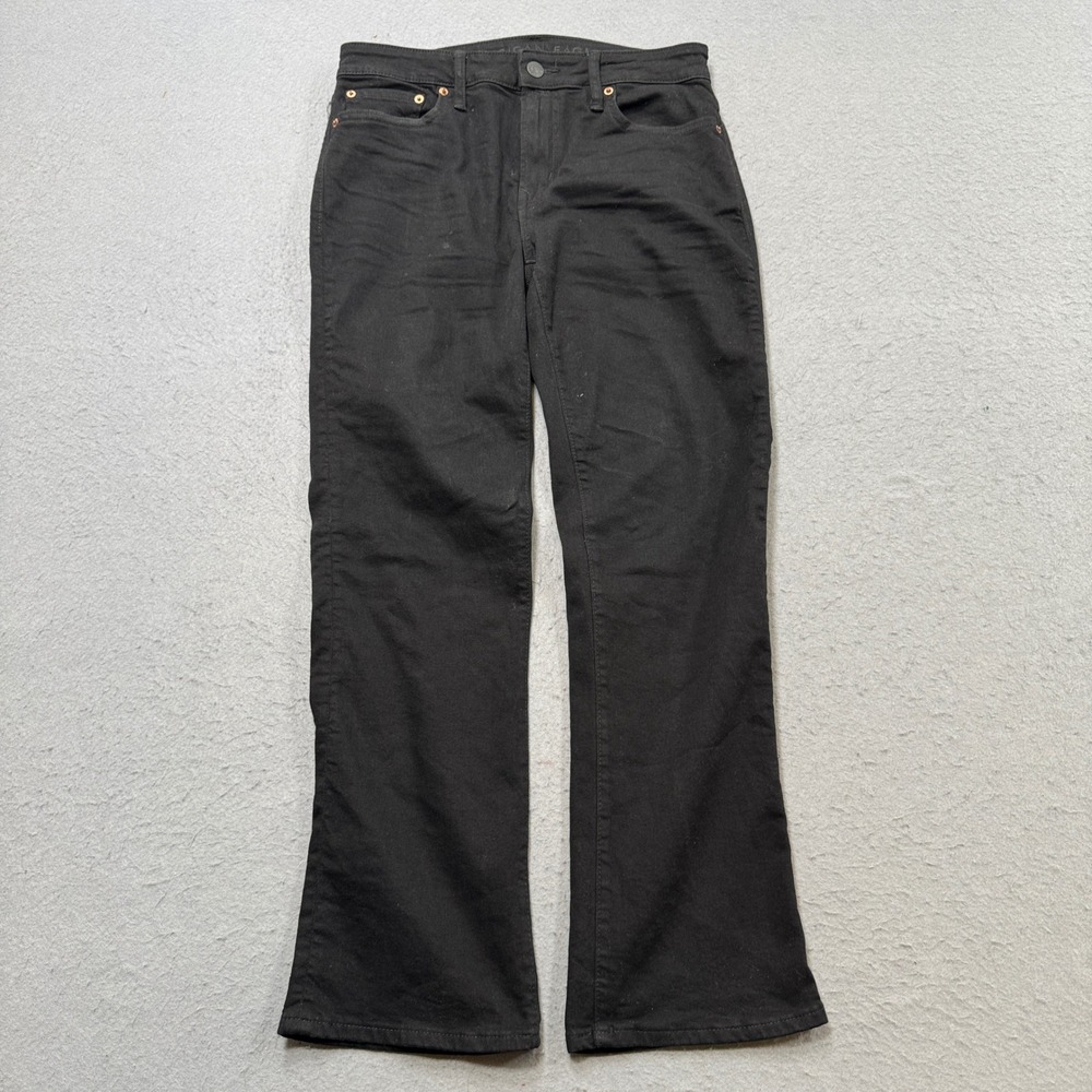 American Eagle Jeans Men's 30x30 Black Denim Bootcut High Rise Stretch Rugged